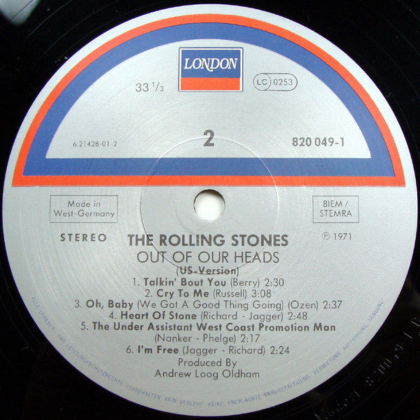 The Rolling Stones - Out Of Our Heads (Vinyl, LP, Album, Reissue, Stereo) Very Good (VG) / Very Good (VG)