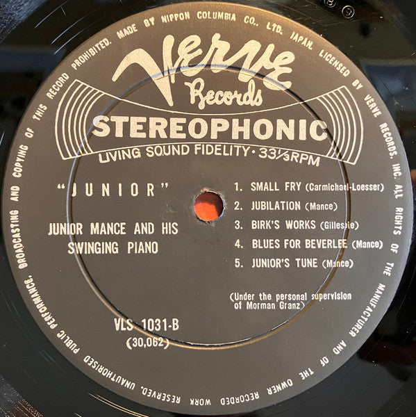 Junior Mance - Junior (Vinyl, LP, Album, Stereo)