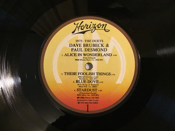 Dave Brubeck - 1975: The Duets (Vinyl, LP, Album, Stereo)