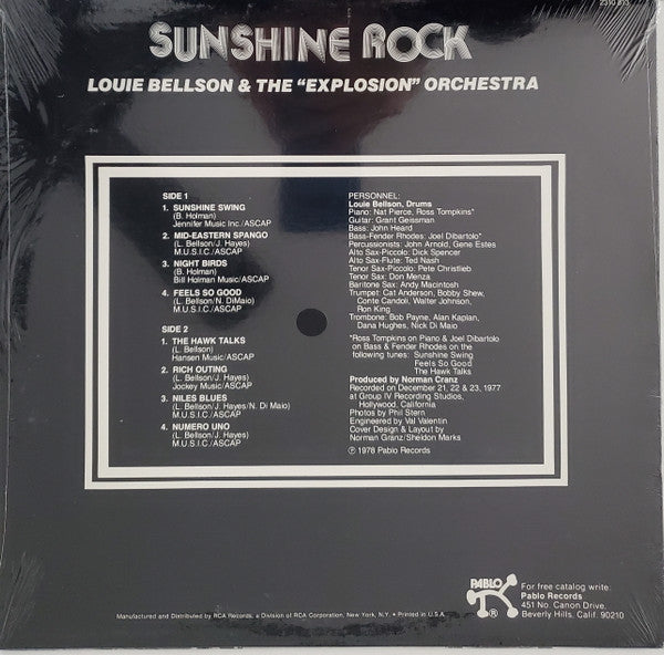 The Louie Bellson Drum Explosion - Sunshine Rock (Vinyl, LP, Album) Very Good (VG) / Very Good (VG)