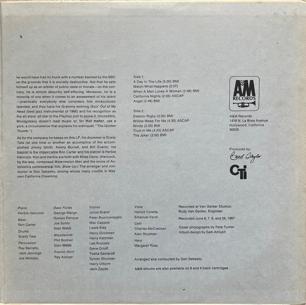 Wes Montgomery - A Day In The Life (Vinyl, LP, Album, Repress) Very Good Plus (VG+) / Good Plus (G+)