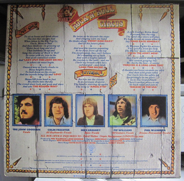 Big John's Rock 'N' Roll Circus - Big John's Rock 'N' Roll Circus (Vinyl, LP, Album, Promo, Stereo) Near Mint (NM or M-) / Very Good Plus (VG+)
