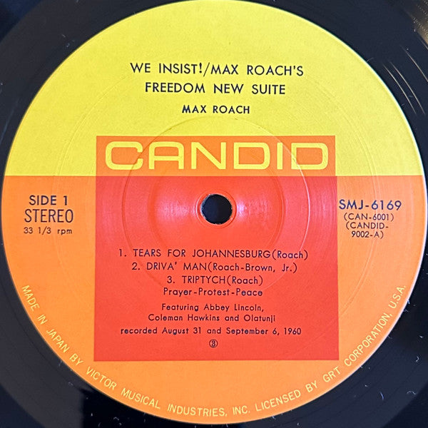 Max Roach - We Insist! Max Roach's Freedom Now Suite (Vinyl, LP, Album, Reissue, Stereo) Very Good Plus (VG+) / Very Good Plus (VG+)
