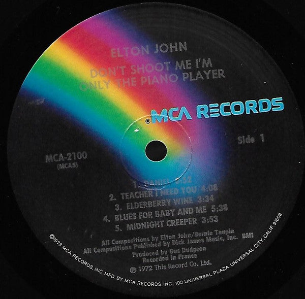Elton John - Don't Shoot Me I'm Only The Piano Player (Vinyl, LP, Album, Reissue) Very Good (VG) / Very Good (VG)