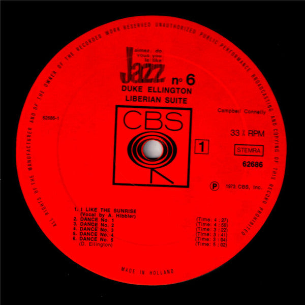 Duke Ellington - Liberian Suite - A Tone Parallel To Harlem (The Harlem Suite) (Vinyl, LP, Album, Reissue, Mono) Very Good Plus (VG+) / Very Good (VG)