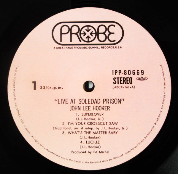 John Lee Hooker - Live At Soledad Prison (Vinyl, LP, Album, Stereo) Near Mint (NM or M-) / Very Good Plus (VG+)