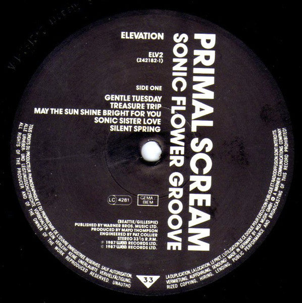 Primal Scream - Sonic Flower Groove (Vinyl, LP, Album, Reissue) Near Mint (NM or M-) / Near Mint (NM or M-)