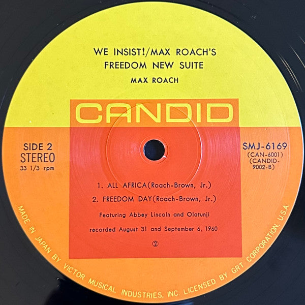 Max Roach - We Insist! Max Roach's Freedom Now Suite (Vinyl, LP, Album, Reissue, Stereo) Very Good Plus (VG+) / Very Good Plus (VG+)
