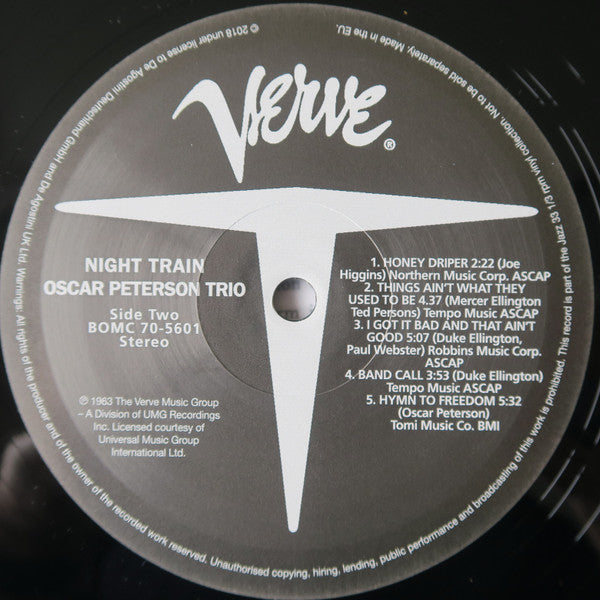 The Oscar Peterson Trio - Night Train (Vinyl, LP, Album, Reissue, Stereo) Very Good Plus (VG+) / Very Good Plus (VG+)