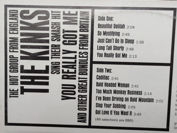 The Kinks - You Really Got Me (Vinyl, LP, Album, Reissue, Stereo) Very Good (VG) / Very Good Plus (VG+)