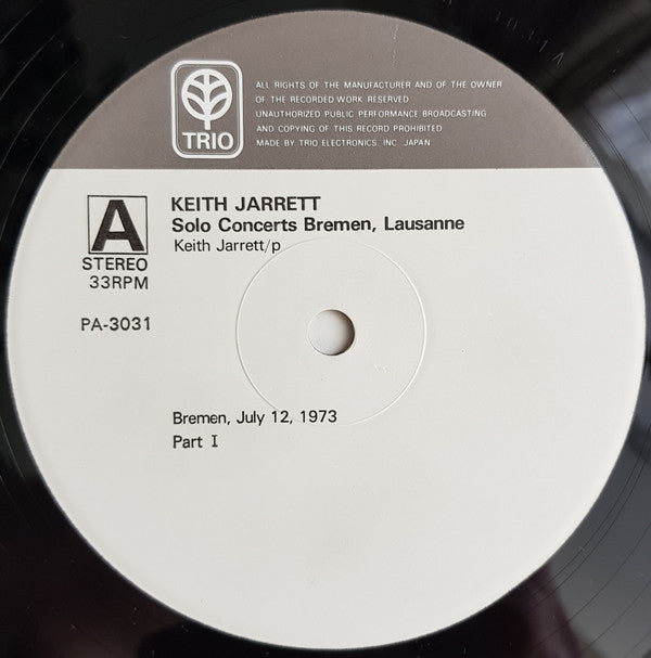 Keith Jarrett - Solo Concerts: Bremen / Lausanne (3xVinyl, Box Set, LP, Album, Promo) Very Good Plus (VG+) / Very Good Plus (VG+)