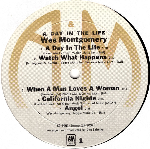 Wes Montgomery - A Day In The Life (Vinyl, LP, Album, Repress) Very Good Plus (VG+) / Good Plus (G+)