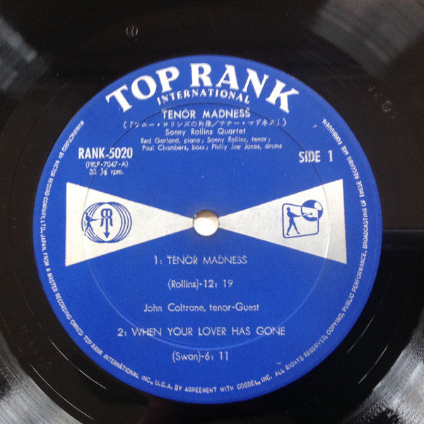 Sonny Rollins Quartet - Tenor Madness (Vinyl, LP, Album, Mono) Good Plus (G+) / Good Plus (G+)