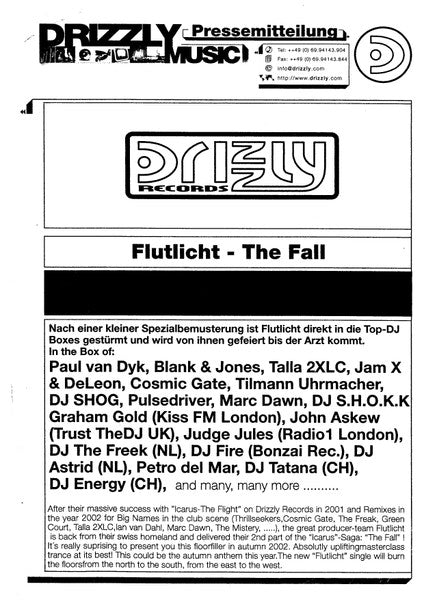 Flutlicht - The Fall (Vinyl, 12") Very Good (VG) / Fair (F)