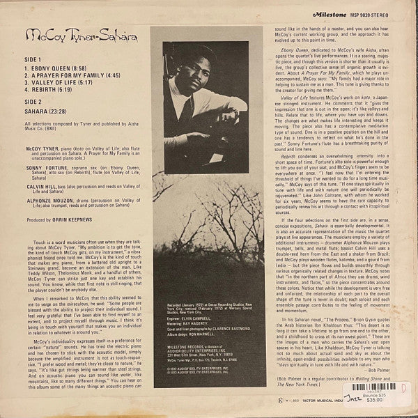 McCoy Tyner - Sahara (Vinyl, LP, Album, Promo) Near Mint (NM or M-) / Good (G)