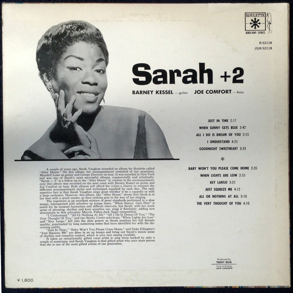 Sarah Vaughan - Sarah + 2 (Vinyl, LP)