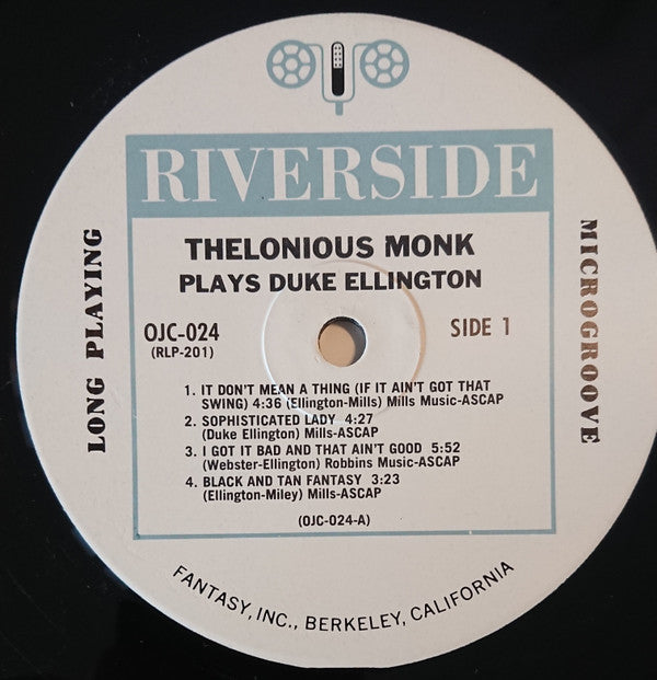 Thelonious Monk - Thelonious Monk Plays Duke Ellington (Vinyl, LP, Album, Reissue, Mono) Good Plus (G+) / Very Good Plus (VG+)