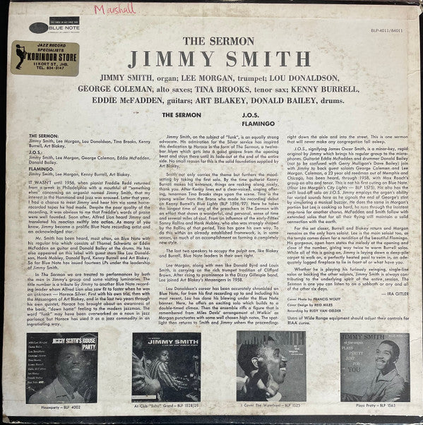 Jimmy Smith - The Sermon (Vinyl, LP, Album, Repress, Stereo) Very Good Plus (VG+) / Very Good Plus (VG+)