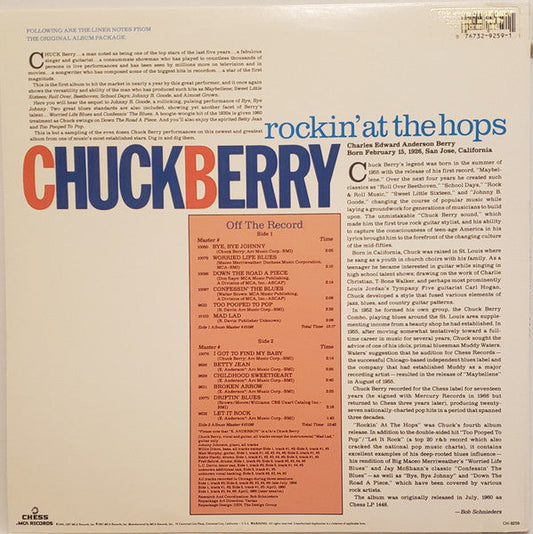 Chuck Berry - Rockin' At The Hops (Vinyl, LP, Album, Reissue, Stereo) Very Good Plus (VG+) / Very Good Plus (VG+)