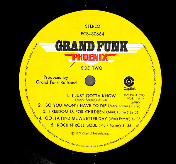 Grand Funk Railroad - Phoenix (Vinyl, LP, Album, Reissue) Near Mint (NM or M-) / Very Good Plus (VG+)