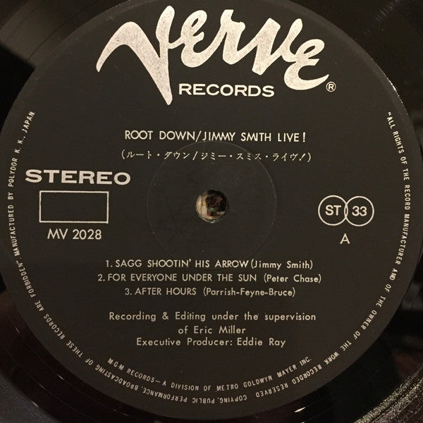 Jimmy Smith - Root Down - Jimmy Smith Live! (Vinyl, LP, Album) Very Good Plus (VG+) / Very Good Plus (VG+)