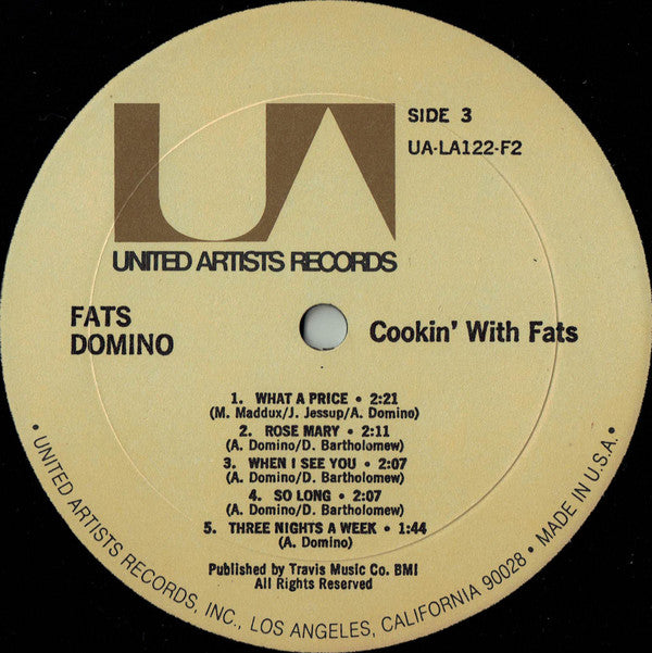 Fats Domino - Cookin' With Fats (2xVinyl, LP, Album, Compilation, Mono) Very Good (VG) / Very Good (VG)