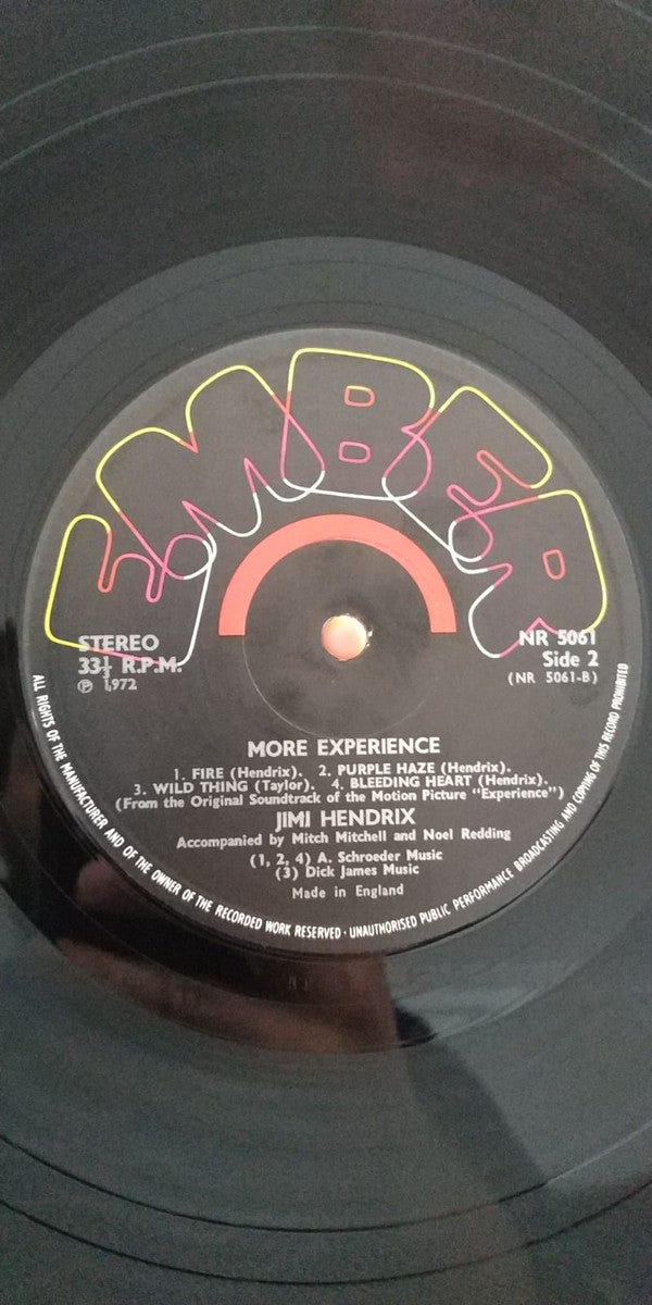 Jimi Hendrix - More "Experience" Jimi Hendrix (Titles From The Original Sound Track Of The Feature Length Motion Picture) (Volume Two) (Vinyl, LP, Album, Stereo) Very Good (VG) / Good Plus (G+)