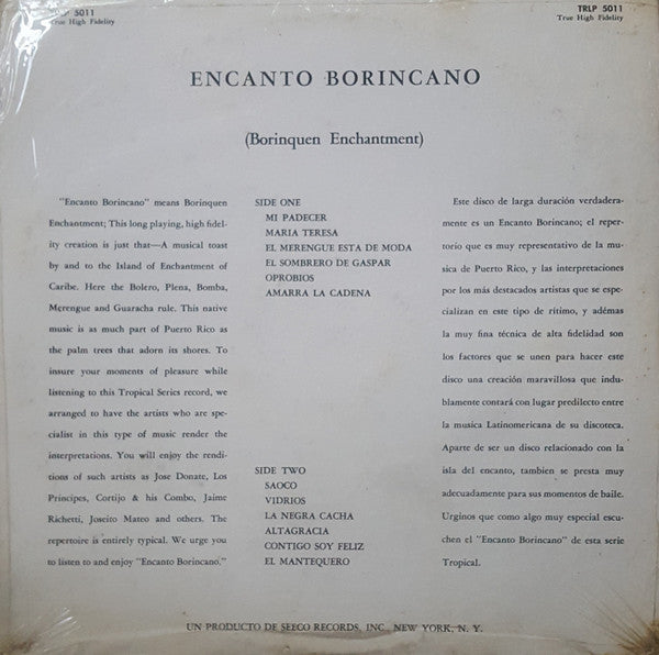 Various - Encanto Borincano Con Cortijo Y Su Combo Y Otros (Vinyl, LP, Compilation, Mono) Very Good (VG) / Very Good (VG)