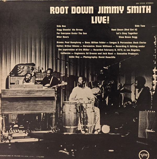 Jimmy Smith - Root Down - Jimmy Smith Live! (Vinyl, LP, Album) Very Good Plus (VG+) / Very Good Plus (VG+)