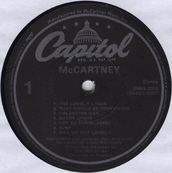 Paul McCartney - McCartney (Vinyl, LP, Album, Reissue, Stereo) Very Good (VG) / Very Good (VG)