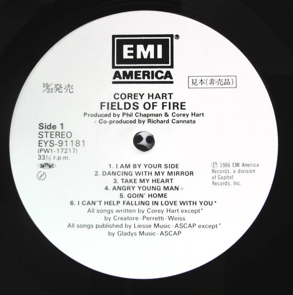 Corey Hart - Fields Of Fire (Vinyl, LP, Album, Promo) Near Mint (NM or M-) / Very Good Plus (VG+)