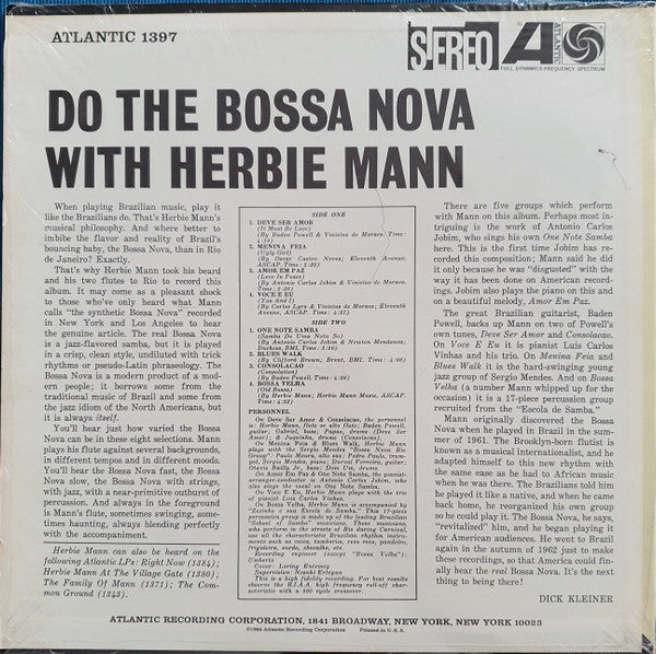 Herbie Mann - Do The Bossa Nova (Vinyl, LP, Album, Reissue, Stereo) Very Good Plus (VG+) / Very Good Plus (VG+)