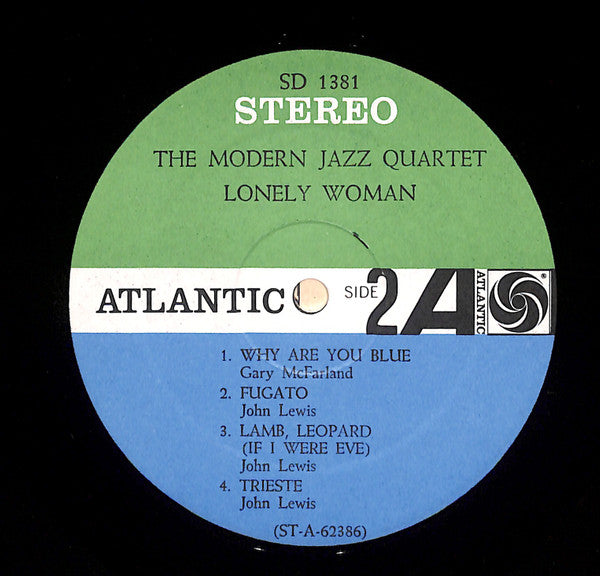 The Modern Jazz Quartet - Lonely Woman (Vinyl, LP, Album, Stereo) Very Good (VG) / Very Good (VG)