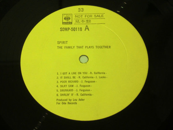 Spirit (8) - The Family That Plays Together (Vinyl, LP, Album, Promo) Very Good Plus (VG+) / Very Good (VG)