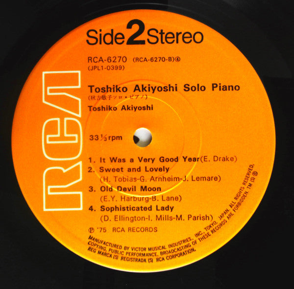 Toshiko Akiyoshi - Solo Piano (Vinyl, LP, Album)