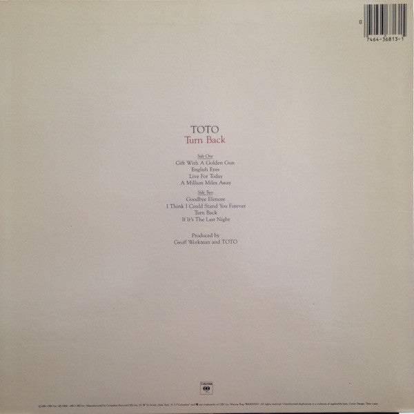 Toto - Turn Back (Vinyl, LP, Album) Very Good (VG) / Very Good Plus (VG+)