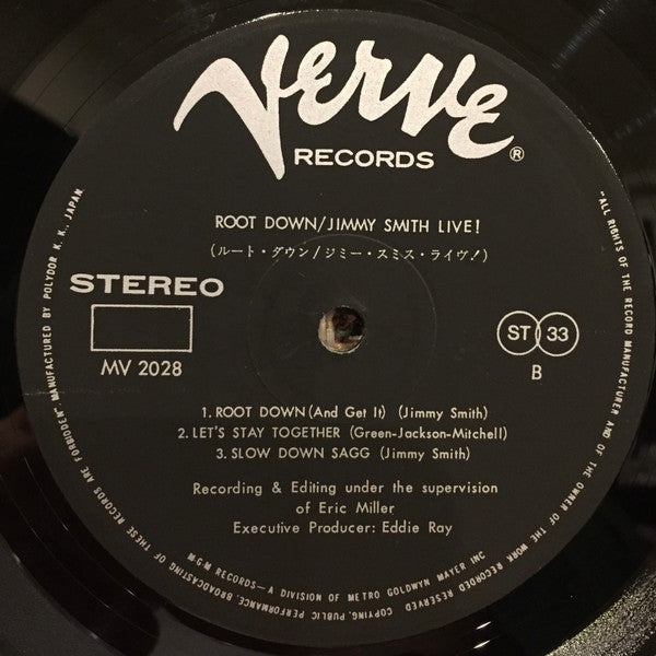 Jimmy Smith - Root Down - Jimmy Smith Live! (Vinyl, LP, Album) Very Good (VG) / Very Good (VG)