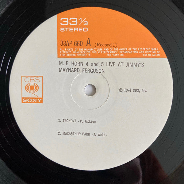 Maynard Ferguson - M.F. Horn 4&5: Live At Jimmy's (2xVinyl, LP, Album, Reissue, Stereo) Very Good Plus (VG+) / Very Good Plus (VG+)
