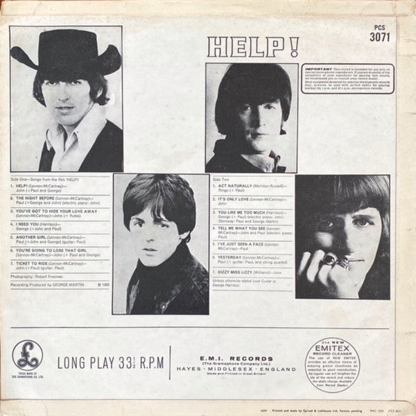 The Beatles - Help! (Vinyl, LP, Album, Stereo, Reissue) Very Good Plus (VG+) / Very Good (VG)