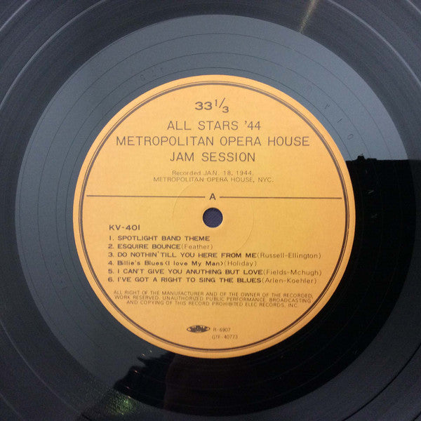 All-Stars '44 - Metropolitan Opera House Jam Session (3xVinyl, LP, Album) Very Good Plus (VG+) / Very Good (VG)