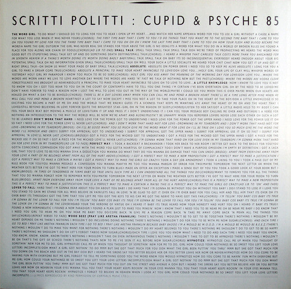Scritti Politti - Cupid & Psyche 85 (Vinyl, LP, Album) Very Good Plus (VG+) / Very Good (VG)