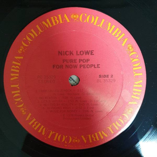 Nick Lowe - Pure Pop For Now People (Vinyl, LP, Reissue) Very Good (VG) / Very Good Plus (VG+)