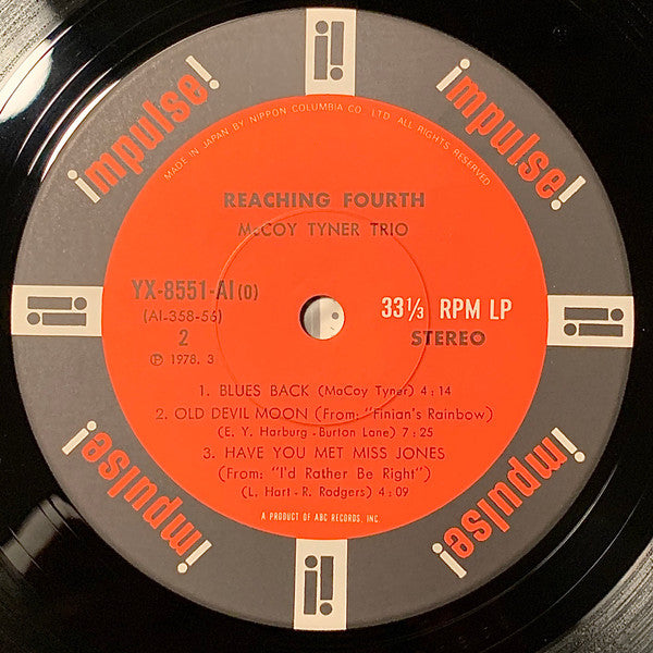McCoy Tyner Trio - Reaching Fourth (Vinyl, LP, Album, Reissue, Stereo) Very Good Plus (VG+) / Very Good (VG)