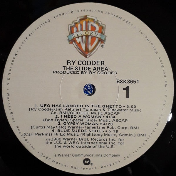 Ry Cooder - The Slide Area (Vinyl, LP, Album) Very Good (VG) / Very Good (VG)