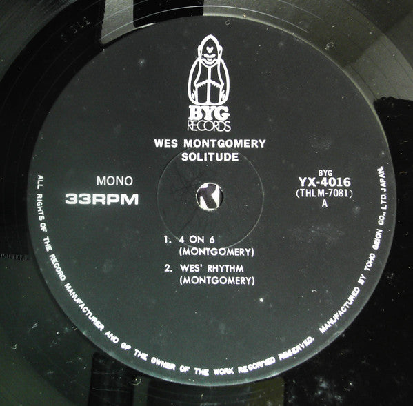 Wes Montgomery - Solitude (2xVinyl, LP, Album, Mono) Very Good (VG) / Good Plus (G+)