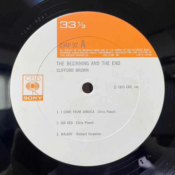 Clifford Brown - The Beginning And The End (Vinyl, LP, Album, Reissue, Mono) Near Mint (NM or M-) / Near Mint (NM or M-)