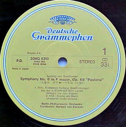 Ludwig van Beethoven - Symphony No.6 "Pastoral" Berlin Philharmonic Orchestra Herbert Von Karajan (Vinyl, LP, Album, Reissue) Good Plus (G+) / Very Good (VG)