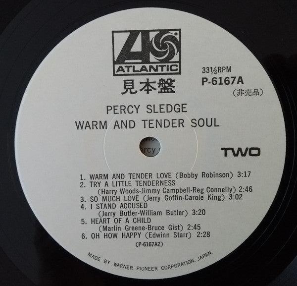 Percy Sledge - Warm & Tender Soul (Vinyl, LP, Album, Promo, Mono) Very Good Plus (VG+) / Very Good (VG)