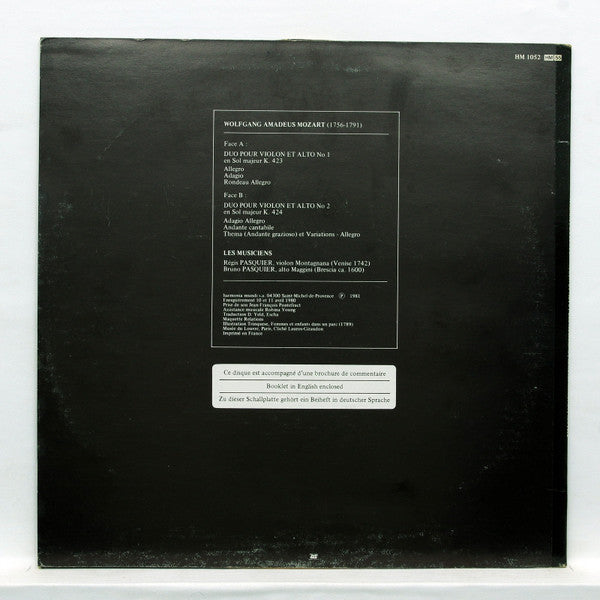 Wolfgang Amadeus Mozart - Duos Pour Violon Et Alto (Vinyl, LP, Stereo) Very Good Plus (VG+) / Very Good Plus (VG+)