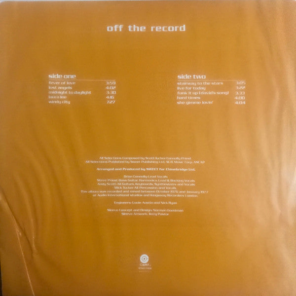 The Sweet - Off The Record (Vinyl, LP, Album) Very Good (VG) / Very Good Plus (VG+)